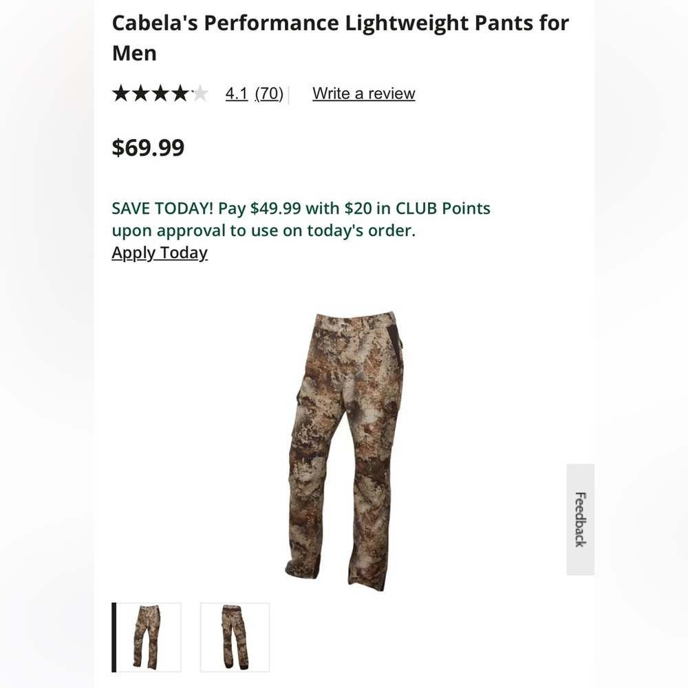 Cabela’s performance pants